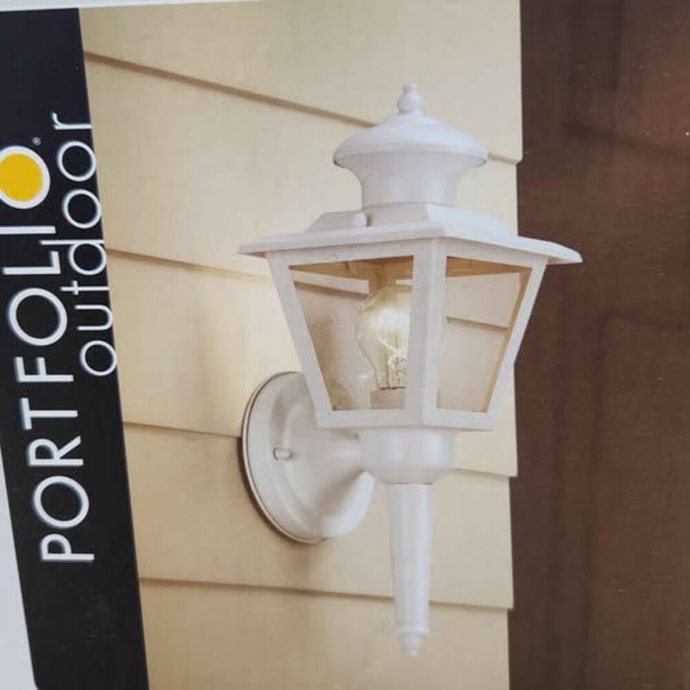 New in box Portfolio White Outdoor Wall Lantern #0255323